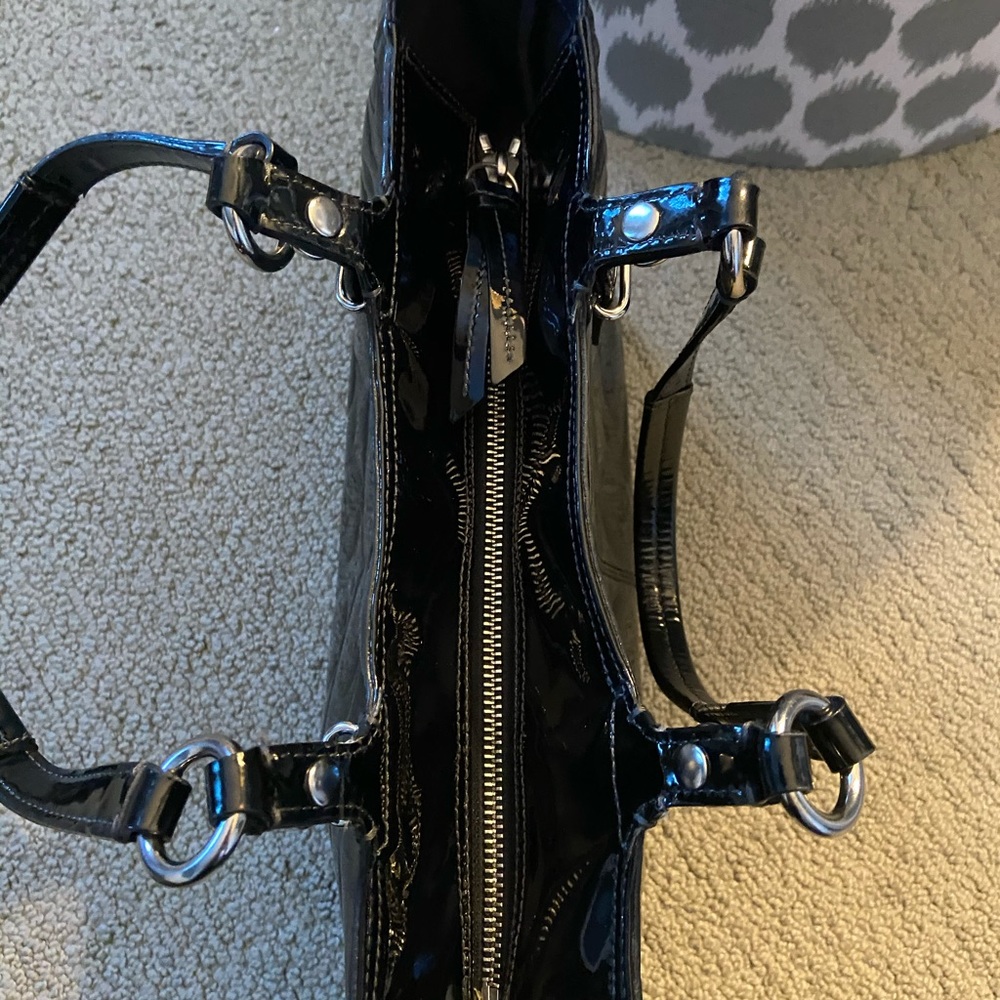 Pattern Leather Black Coach Bag - image 5